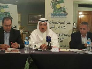 Chairman of the Kuwait Tennis Federation Sheikh Ahmad Al-Jaber Al-Abdullah during the meeting of the Arab Federation's general assembly