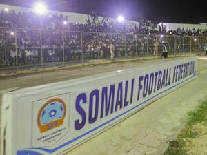 People gather for the football match between Hodan and Waberi district for the first time in thirty years at the Konis Stadium, renovated by FIFA, in Mogadishu, Somalia, on September, 8, 2017.
Mohamed_ABDIWAHAB