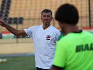 Slovenian coach Srecko Katanec trains the Iraqi football team at the Franco Hariri Stadium, the capital of the northern Iraqi Kurdish autonomous regionin Arbil, on September 5, 2018. the new national coach for the Iraqi football team,
SAFIN HAMED / AFP