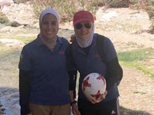 Yasmeen Shabsough and Haneen Khateeb pose for a photo (Photo courtesy of Yasmeen Shabsough)
