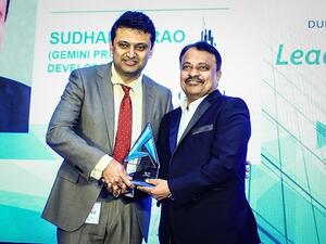 Sudhakar Rao Receiving the award.