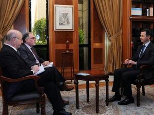 Syrian President Bashar al-Assad gives an interview to Argentinian newspaper Clarin(AFP/SANA)