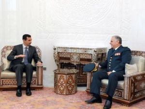 الأسد مع قائد الجيش اللبناني العماد جان قهوجي/سانا