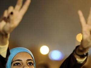 A protestor demonstrates in Cairo's Tahrir Square, December 2011.  (AFP/Filippo Monteforte)