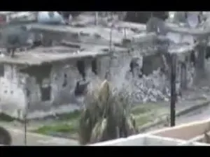 جانب من الدمار في حمص جراء المعارك بين الجيش السوري والمسلحين  