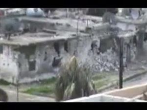 جانب من الدمار في حمص جراء المعارك بين الجيش السوري والمسلحين  