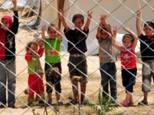 اطفال لاجئون في مخيم الزعتري في الاردن/ارشيف