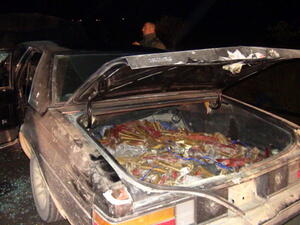 Car rigged with 400 kg (250 pounds) of explosives was found by the Lebanese army abandoned on a road between the villages of Makneh and Yunin in the Bekaa Valley, late on November 21, 2013. [Getty Images]