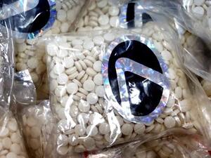Captagon pills seized at Beirut port, Tuesday, Aug. 13, 2013. [The Daily Star/Mohammad Azakir]
