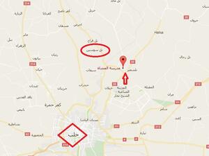 خريطة توضح المواقع التي سيطر عليها الجيش السوري في ريف حلب الشمالي