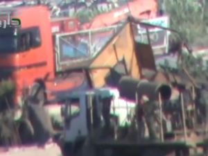 لقطة من فلم وزعه ناشطون يؤكد تورط النظام بقصف الغوطتين