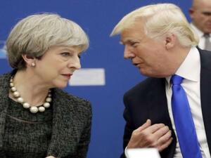 رئيسة الوزراء البريطانية تيريزا ماي والرئيس الأمريكي دونالد ترامب
