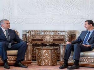 الرئيس السوري بشار الأسد  ورئيس جمهورية القرم سيرغي أكسينوف