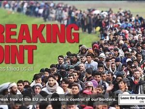 A pro-Brexit poster which was accused of inflaming racist sentiments (UKIP)