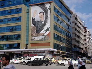Mural of Syrian President Bashar al-Assad in Latakia (Wikimedia Commons)