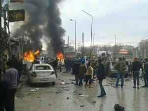 The photo shows the aftermath of a bomb attack in the town of Jableh, Latakia Province, Syria, January 5, 2017. (File photo)