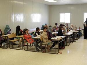 Syrian children in class at the UN-run Zaatari refugee camp in Jordan. (AFP/Khalil Mazraawi)