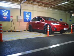 Tesla Electric Charging Vehicles.