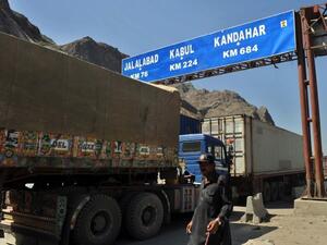 A truck passes through the contested Torkham border. (AFP/File) A truck passes through the contested Torkham border. (AFP/File)