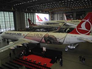 عُرضت هذه الطائرة أمام الصحافة ضمن احتفال خاص في حظيرة طائرات شركة تركيش تكنيك وستساهم في الترويج لعام مدينة طروادة على متن رحلاتها الدولية حول العالم.