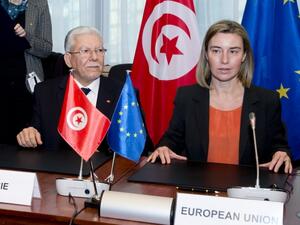 Taieb Baccouche, Tunisian Minister for Foreign Affairs and Federica  Mogherini, High Representative of the EU for Foreign Affairs and Security Policy. (EU) 