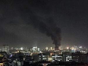 Smokes rises above buildings following an explosion after an attack targeted a convoy of military service vehicles in Ankara on February 17, 2016. (AFP/Stringer)