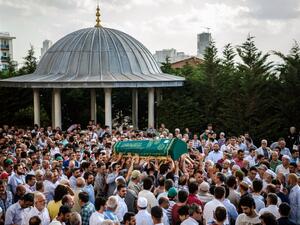 People carry the coffin of Mohammad Eymen Demirci on June 29, 2016 in Istanbul during his funeral a day after a suicide bombing and gun attack targeted Istanbul's Ataturk airport, killing 42 people. (AFP/Ozan Kose) People carry the coffin of Mohammad Eymen Demirci on June 29, 2016 in Istanbul during his funeral a day after a suicide bombing and gun attack targeted Istanbul's Ataturk airport, killing 42 people. (AFP/Ozan Kose)