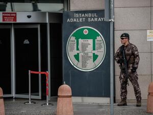 A Turkish special forces police officer stands guard in front of the Istanbul Justice Palace on July 20, 2016, following the failed military coup attempt of July 15. (AFP/Ozan Kose) A Turkish special forces police officer stands guard in front of the Istanbul Justice Palace on July 20, 2016, following the failed military coup attempt of July 15. (AFP/Ozan Kose)