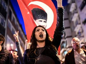 Turkish police detained 38 people in Istanbul over peaceful street protests that took place after Sunday's referendum. (AFP) 