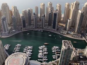 An image taken from Burj Khalifa, the world’s tallest skyscraper, overlooking Dubai. (AFP/Marwan Naamani)