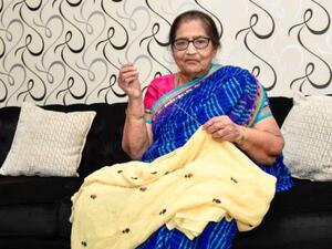 Sitabai Bhagwandas Vagh who is oldest participant among the Mother of India’s Crochet Queens team from UAE.(Virendra Saklani/Gulf News)