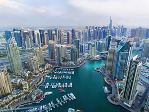 Dubai Marina skyscrapers, port with luxury yachts and marina promenade,Dubai, UAE. (Shutterstock/ File Photo)