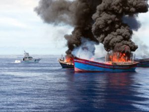 Vessel caught fire killing one man and leaving two in serious injuries. (AFP/ File Photo)