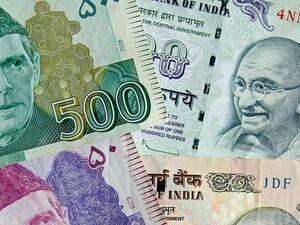 The Indian and Pakistani currencies have been consistently hitting new lows over the last few months with the former reaching 18.8 against the UAE dirham last month while the Pakistani rupee has plunged below 33. (Shutterstock)