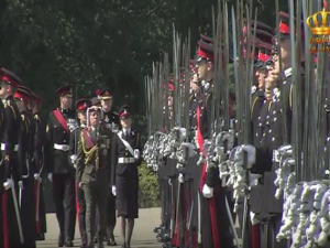 HM King Abdullah II inspecting Sandhurst Officers.