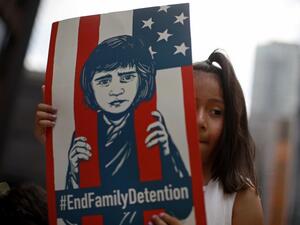 A girl takes part in a protest against the US immigration policies separating migrant families in Chicago, June 30, 2018. (AFP/ File Photo)
