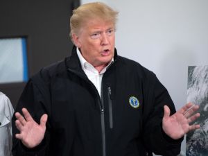 US President Donald Trump speaks during a briefing on damage from Hurricane Michael in Macon, Georgia. (AFP/File)