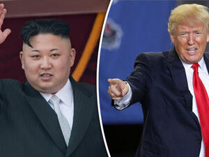 US President Donald Trump, (R), and North Korean leader Kim Jong-Un (L). (AFP/File)
