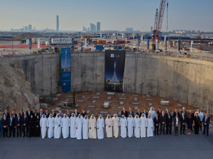 His Highness Sheikh Mohammed bin Rashid Al Maktoum reviewed the progress in the construction of The Tower at Dubai Creek Harbour.