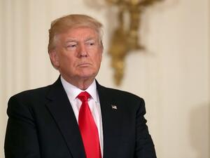 U.S. President Donald Trump hosts an event for military mothers on National Military Spouse Appreciation Day with is wife, first lady Melania Trump, in the East Room of the White Hosue May 12, 2017 in Washington, DC. (AFP/Chip Somodevilla)