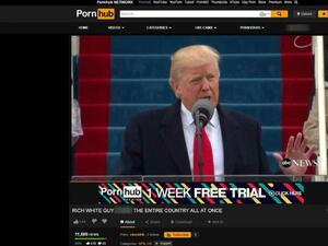 Trump's inauguration video on Pornhub, titled: ‘Rich White Man F***s the Entire Country at Once.’ (Screengrab) 