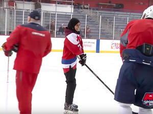 Fatima Al Ali got a chance to show off her hockey skills thanks to the NHL's "Hockey is for Everyone" month. (YouTube)