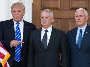 Donald Trump poses for a photo with retired general James Mattis and vice-president-elect Mike Pence. (AFP/File) 