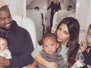 Kim Kardashian and Kanye West with children (Twitter)