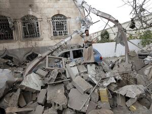 Destruction caused by an airstrike in Yemen earlier this year (AFP)
