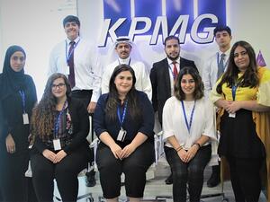 a group of the summer internship students at KPMG in Bahrain.