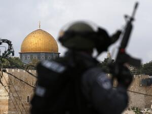 A member of the Israeli security forces stands guard near Jerusalem's Al Aqsa mosque complex.  Writing of his upbringing in Jewish schools in the U.S., David Galdi recalls being kept in the dark about Israel's treatment of Palestinians.  (AFP/Ahmad Gharabli)