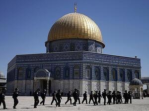 Israeli security forces patrol Al Aqsa mosque compound. (AFP/File)