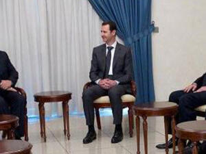 علي مملوك الى جانب الاسد - الصورة عن سانا