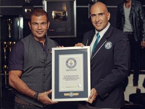 Amr is the 1st Arab singer to achieve a Guinness World Record title for Most World Music Awards for Best Selling Middle Eastern Artist. (Facebook)